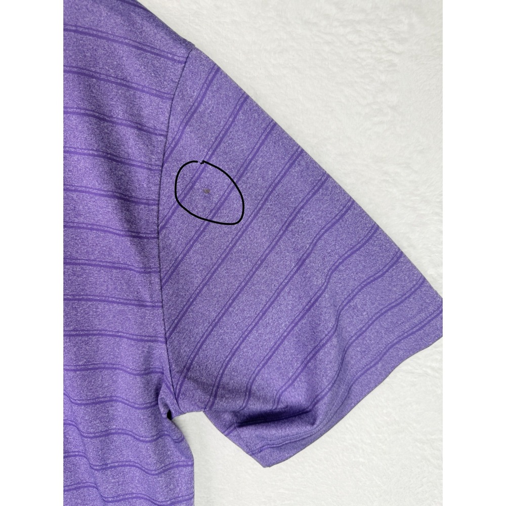 Walter Hagen Mens Purple Striped Golf Polo Shirt Large Performance Short Sleeve - Picture 5 of 10